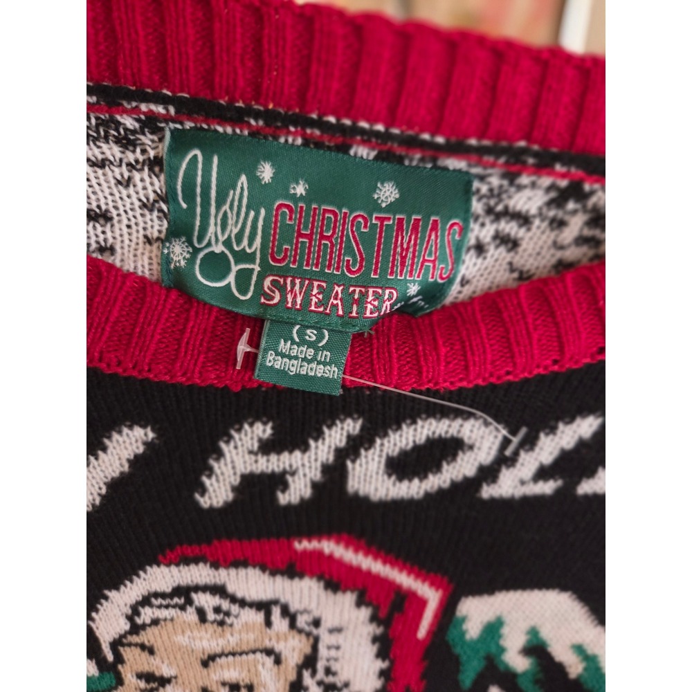 Ugly Christmas Sweater Santa Beer Hoppy Holidays Knit Crewneck Size S NEW - Picture 3 of 4